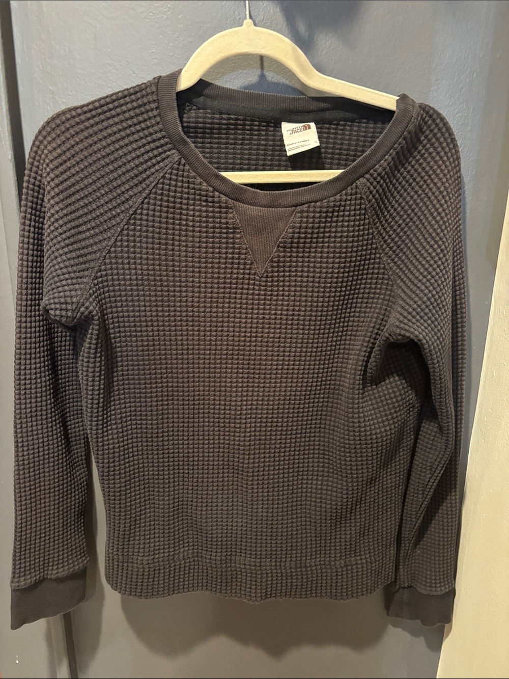 The North Face Charcoal Waffle-Knit Crewneck Sweater